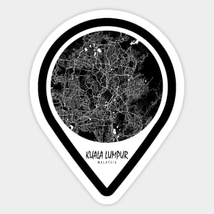 Kuala Lumpur, Malaysia City Map - Travel Pin Sticker